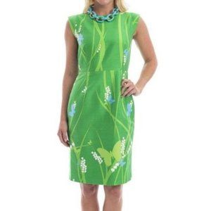 Elizabeth McKay Virginia Dress Meadow Prints Green size 6 Preppy butterfly
